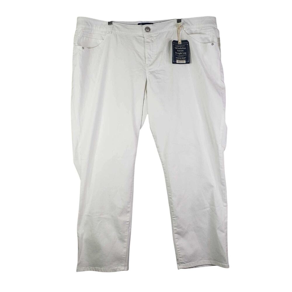 Democracy Jeans Womens Plus Size 24 W Ab Solution White Straight High Rise New